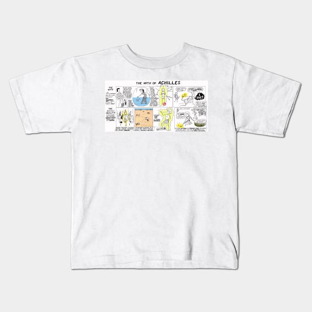 Greek Myth Comix - the Myth and Reality of Achilles Kids T-Shirt by GreekMythComix